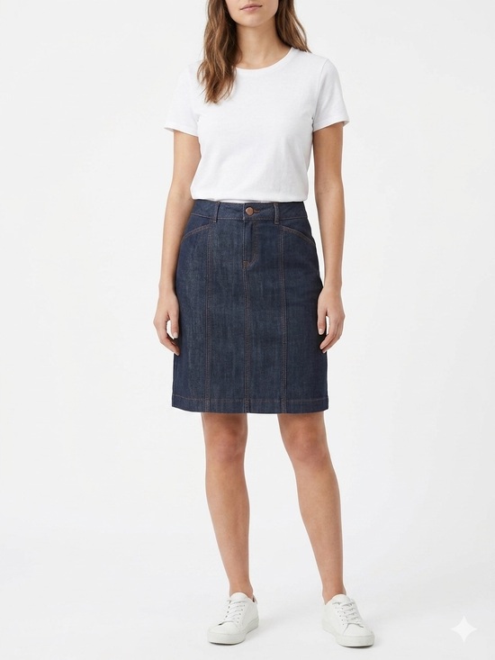 Tristan Dresses & Skirts - Tristan Dark Wash Denim Paneled Skirt With Pleated Back Size XL